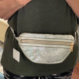 NWT Sparkly Silver Fanny pack
